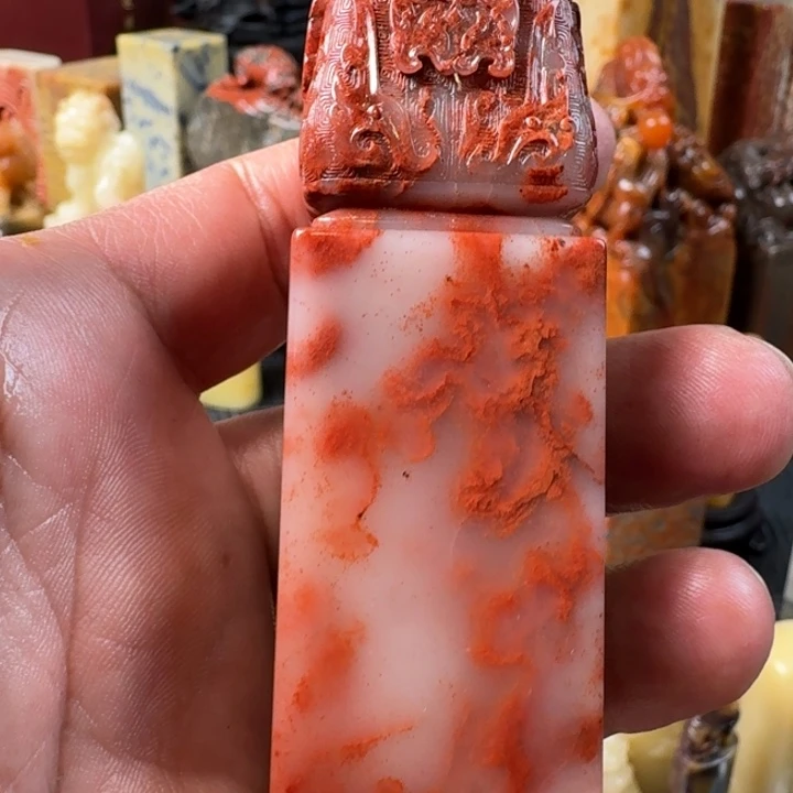 印***家寿山石寿山红花芙蓉