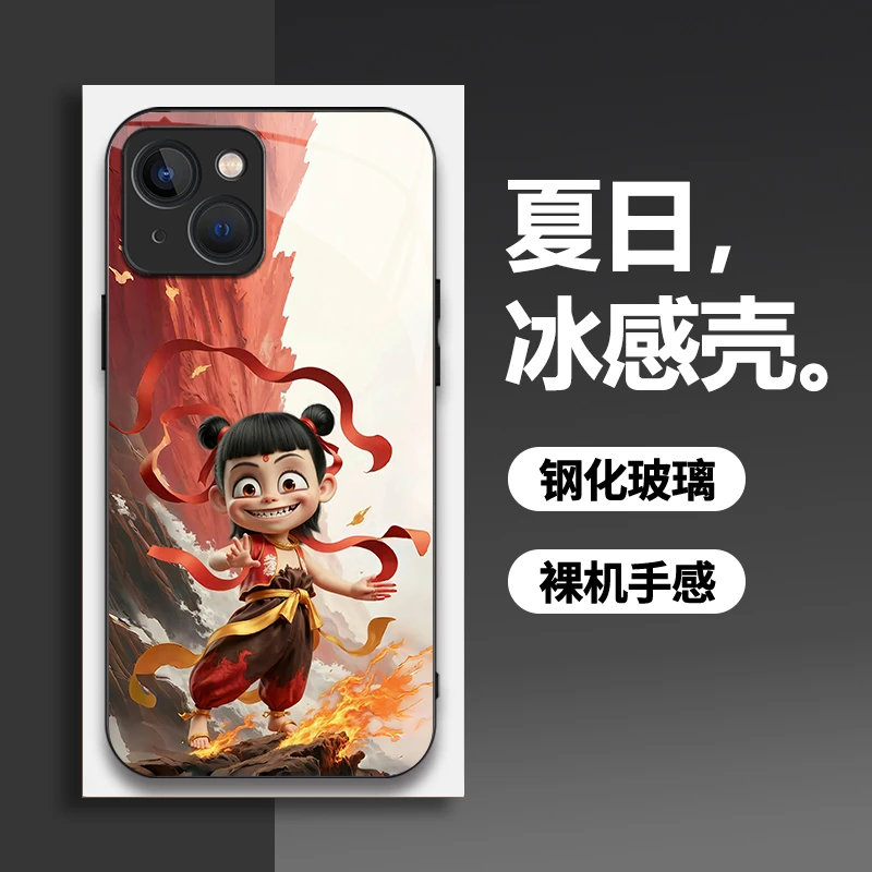 适用【苹果13】手机壳国潮时尚哪吒闹海防摔保护套