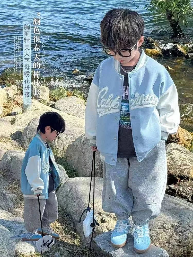 男童棒球服外套春装2025新款儿童春季衣服童装春秋款夹克酷帅上衣