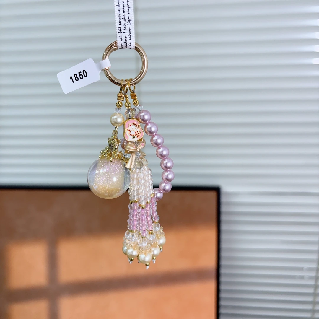 1850-金色落日糖心流苏挂件新中式国风手机链