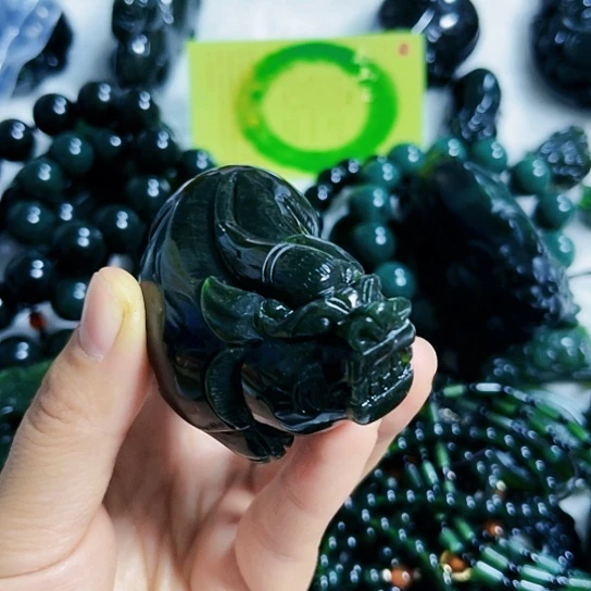 蛇纹石玉手链合金霖***忙