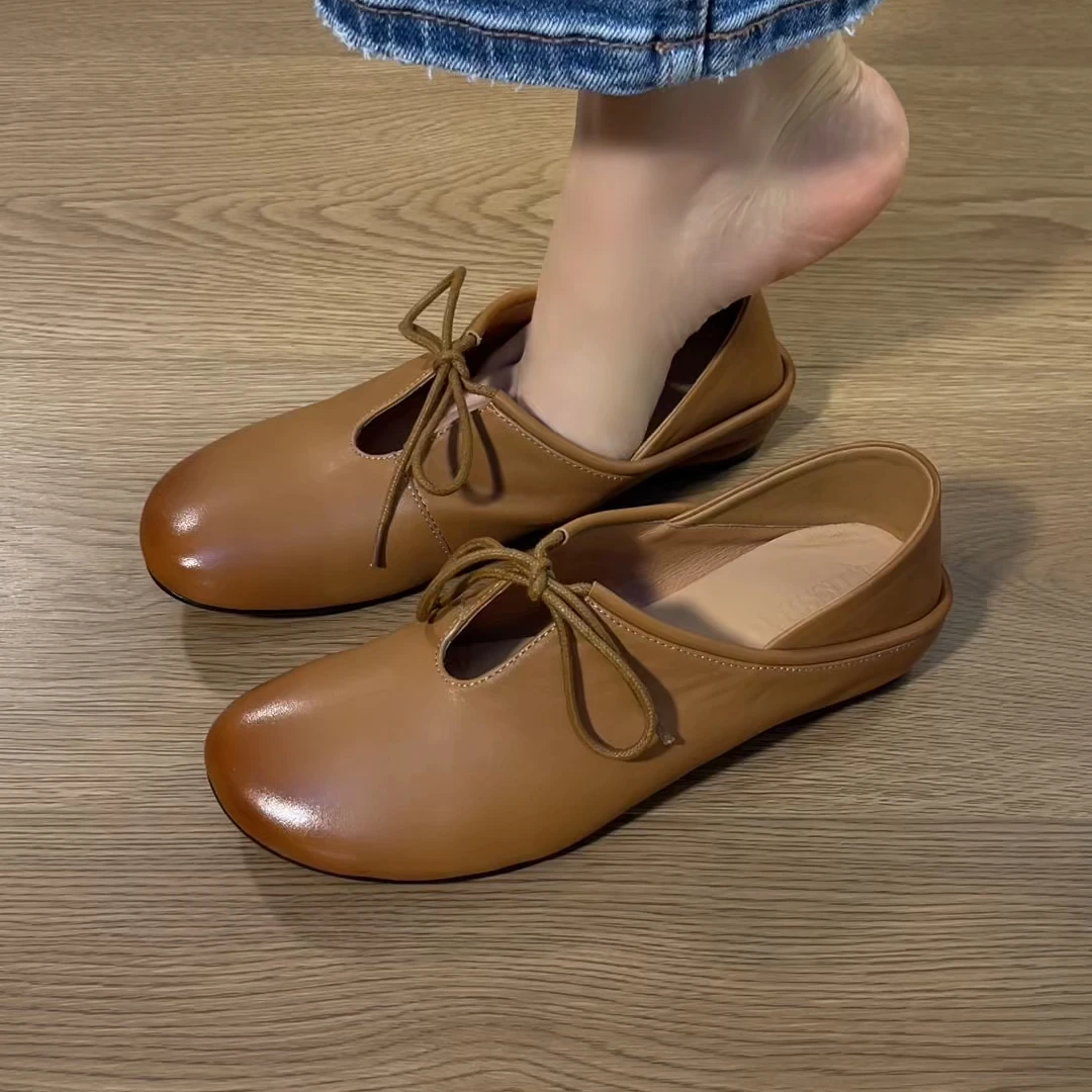 单鞋2025新款复古风里外全皮 内增高单鞋简约单鞋春夏女款