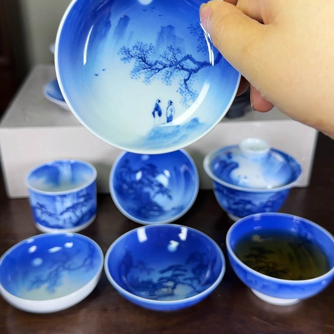 z***i青花山水夜景杯杯