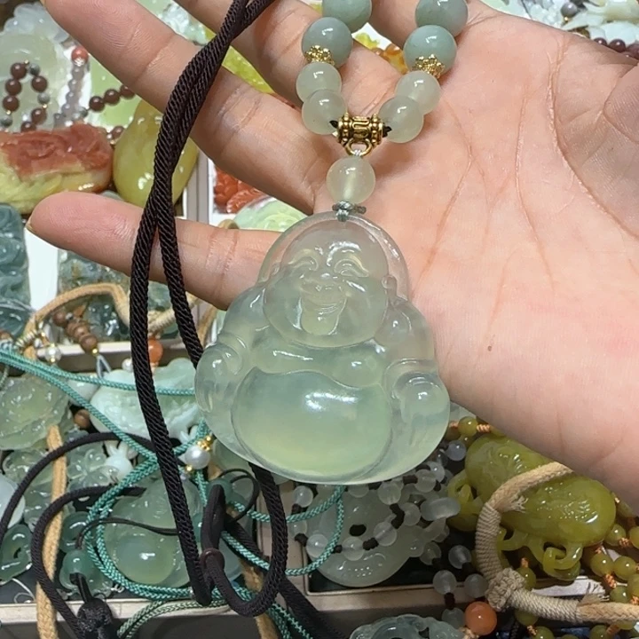 蛇纹石玉未镶嵌吊坠袁*