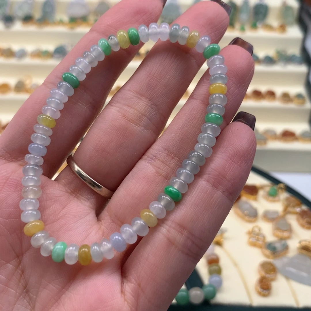 翡翠散珠鼓珠手串