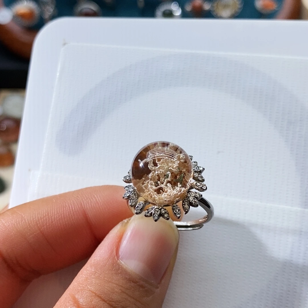 水晶戒指银S925镶嵌定制