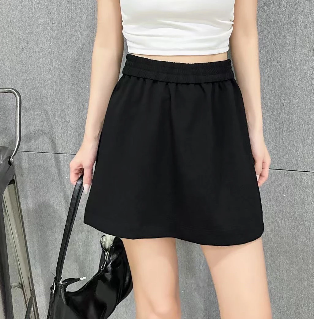 大码女装简约百搭气质显瘦A字裤裙松紧腰半身裙110-200斤休闲时尚