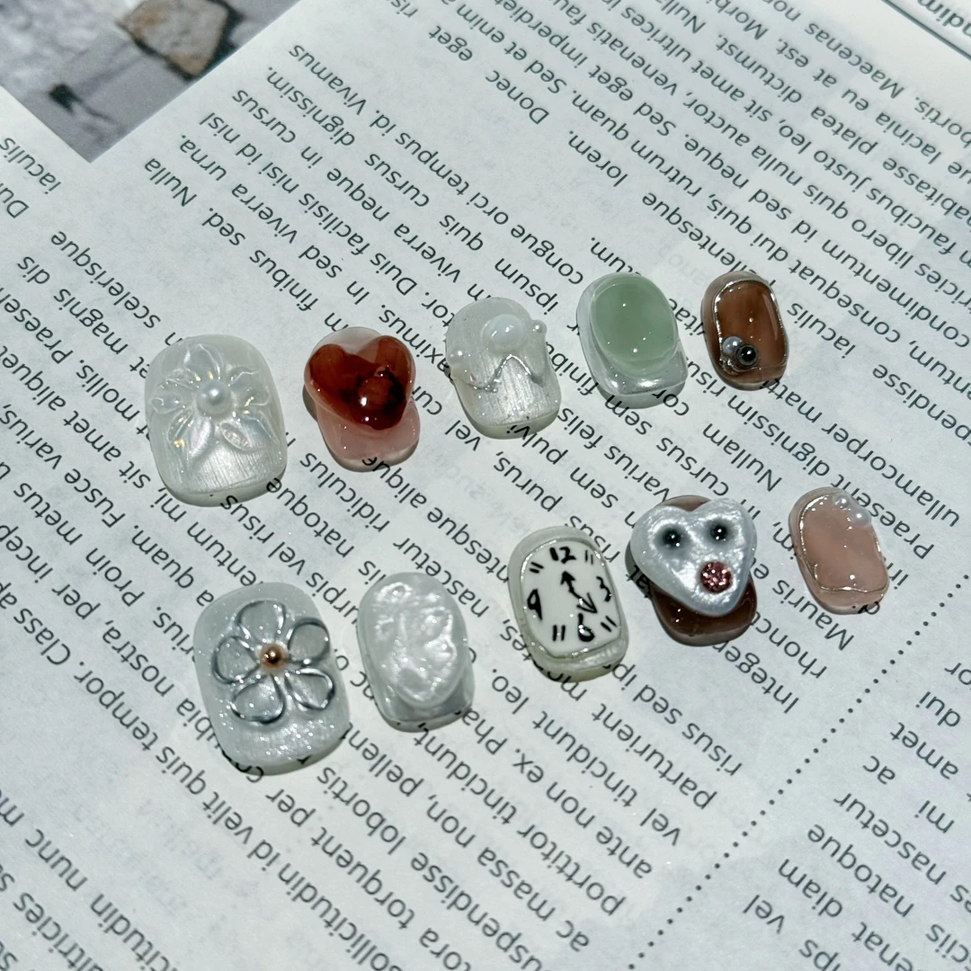 【木与指作 】小众手工手绘穿戴甲日常穿戴甲