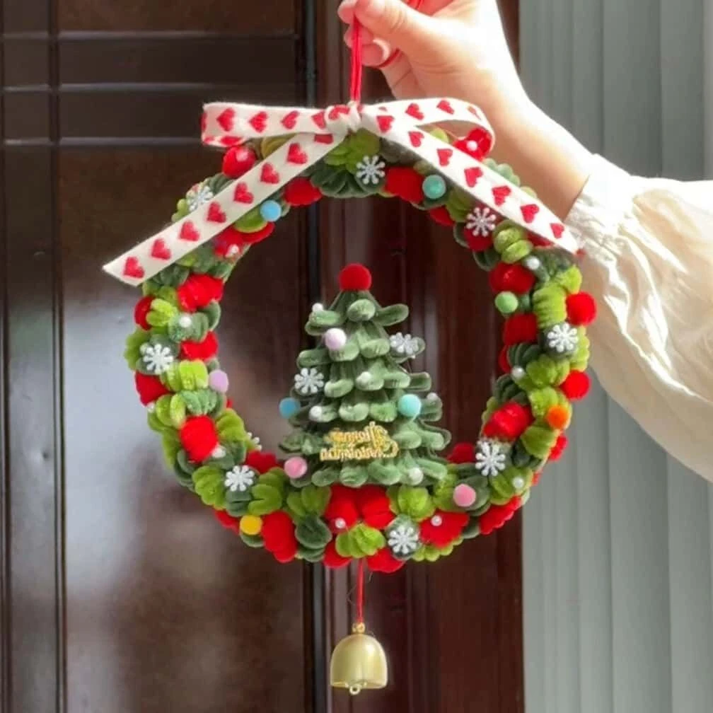 【喵喵】扭扭棒圣诞树花环挂件diy材料包自制圣诞挂件女友朋友礼物
