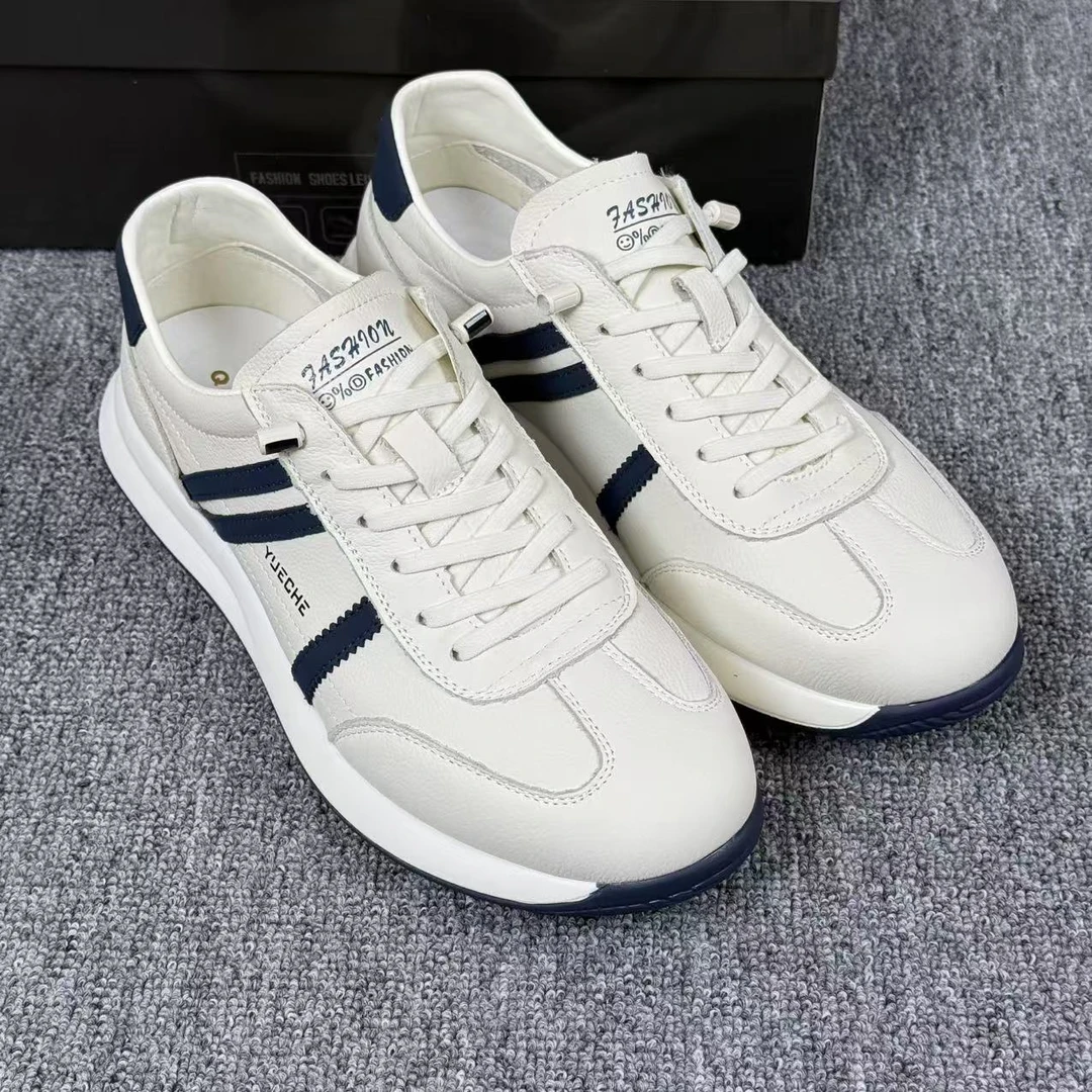 轻质阿甘运动鞋头层牛皮德训男鞋男士男款夏季透气板鞋休闲鞋舒适