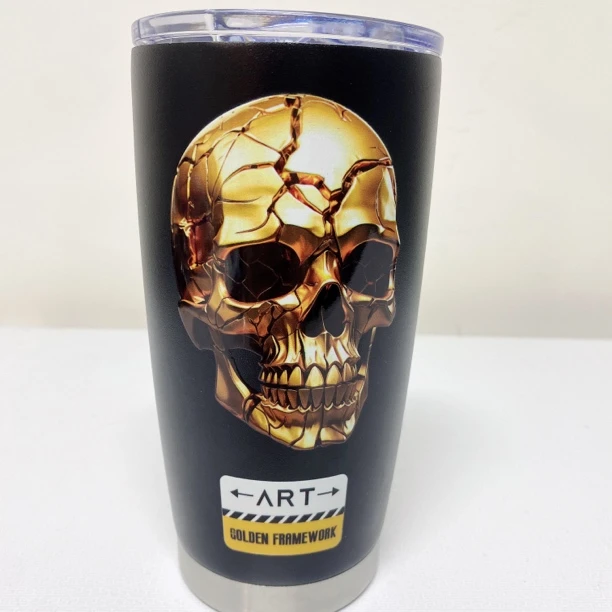 黄金骷髅头图水杯（M包）-果梓265