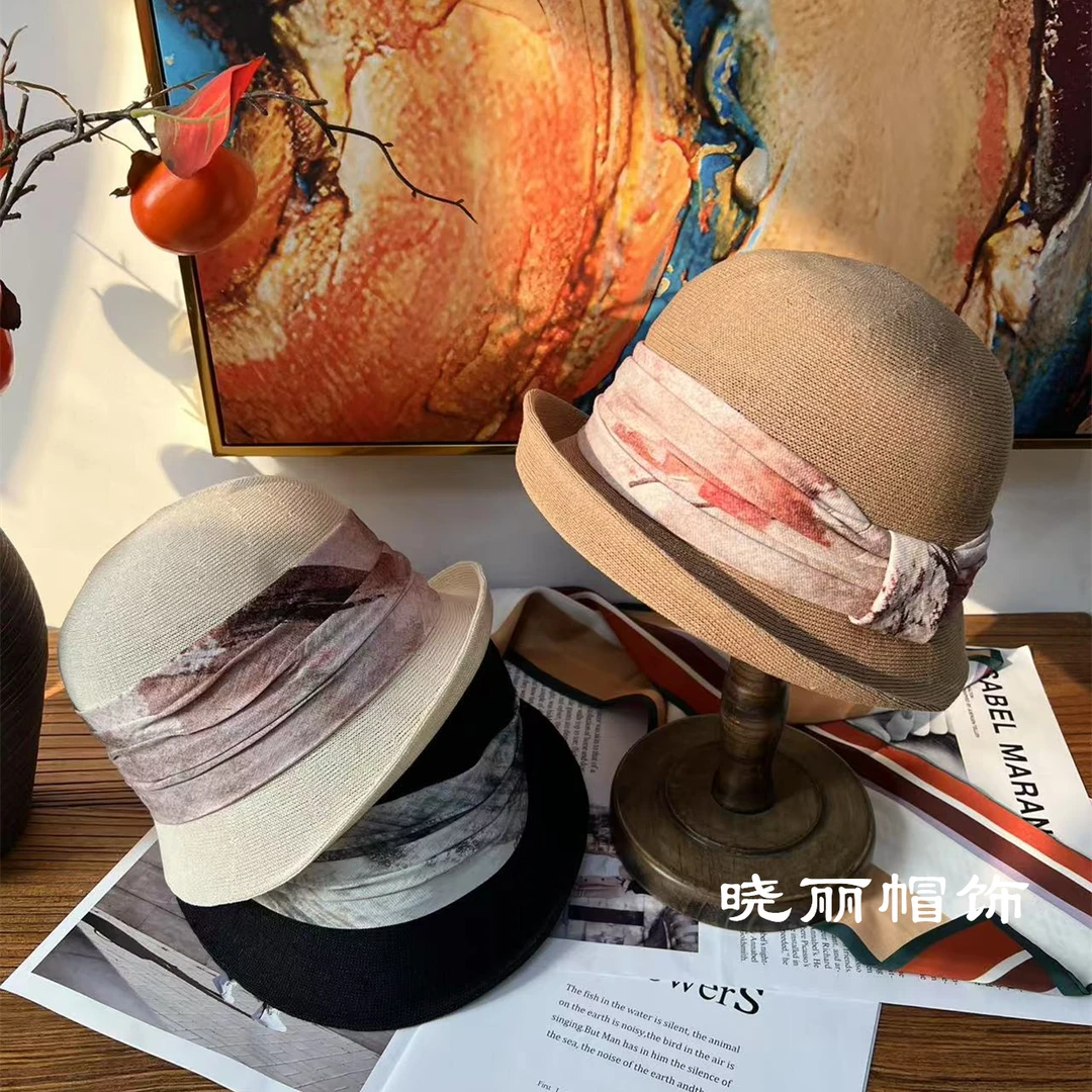 晓丽家 春夏秋和纸翘边款超透气百搭时尚渔夫帽