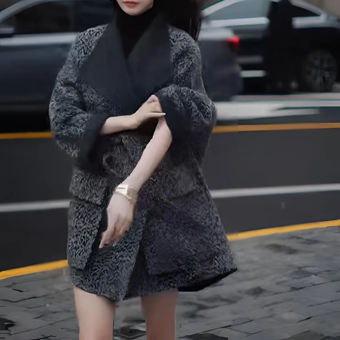 高级感羊毛外套秋冬加厚保暖宽松大衣