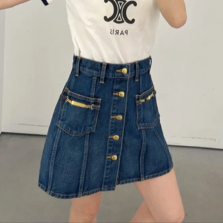 全新未使用 Celine/思琳 牛仔短裙/27码/Xsps10172