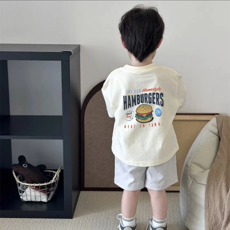男女童纯棉短袖t恤夏季中小童印花上衣儿童宝宝圆领衣服韩版半袖