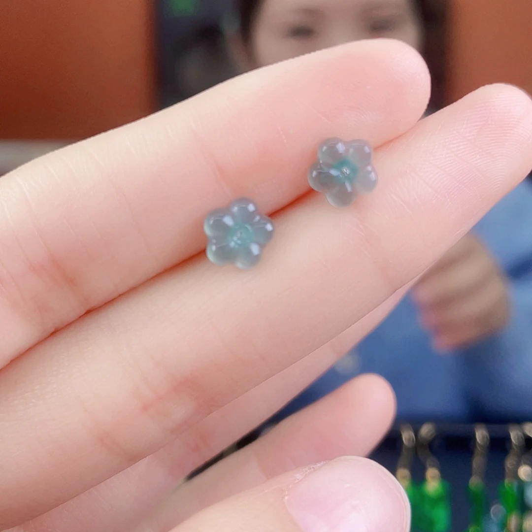 翡翠未镶嵌耳饰饰品