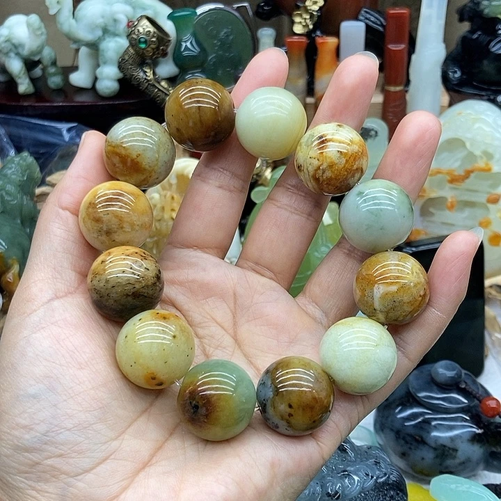 岫玉未镶嵌手链卡20