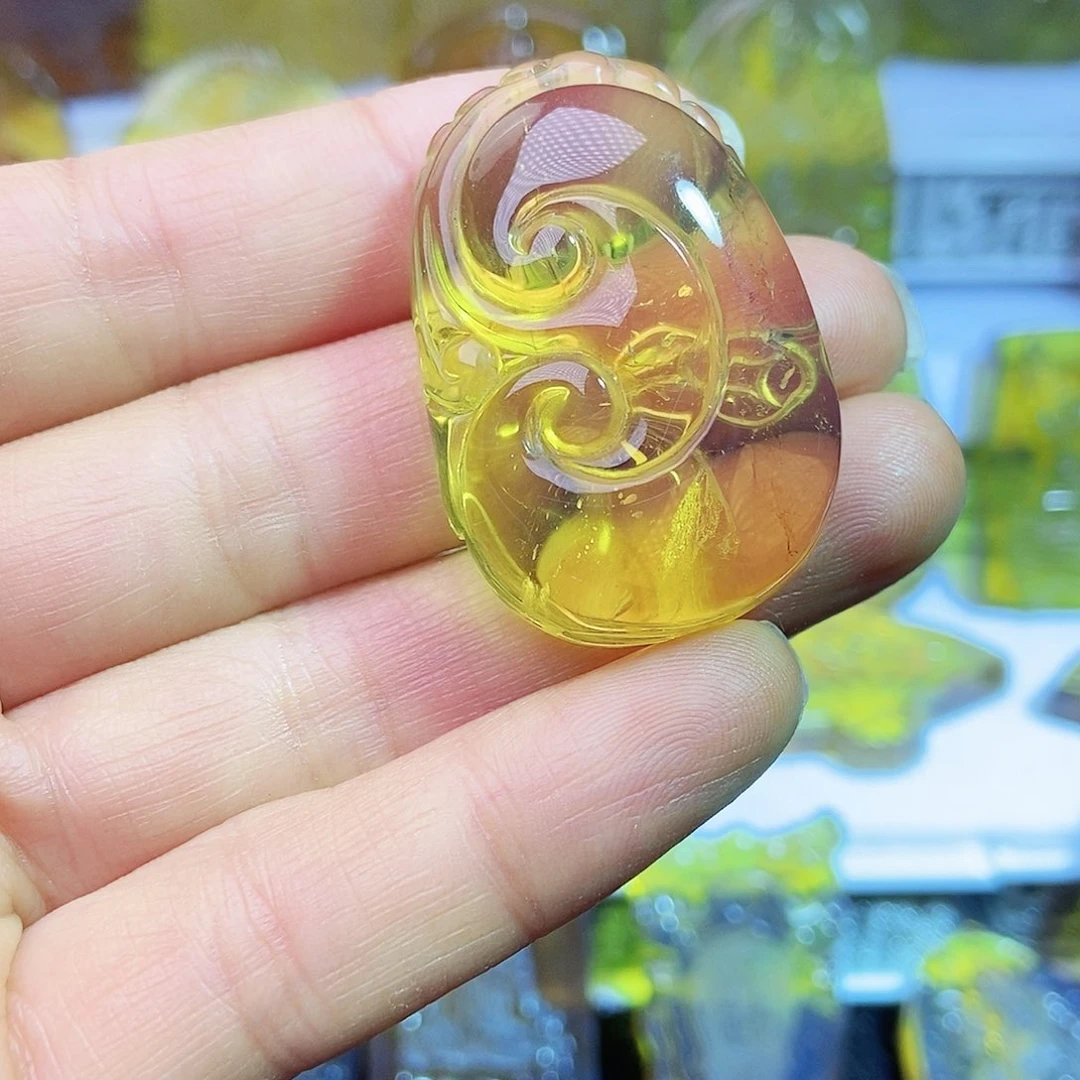 琥珀颈饰未镶嵌如意53号