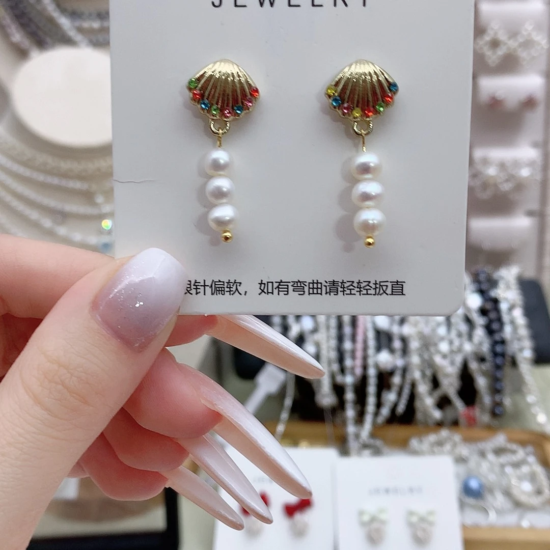 耳饰淡水珍珠银S925镶嵌