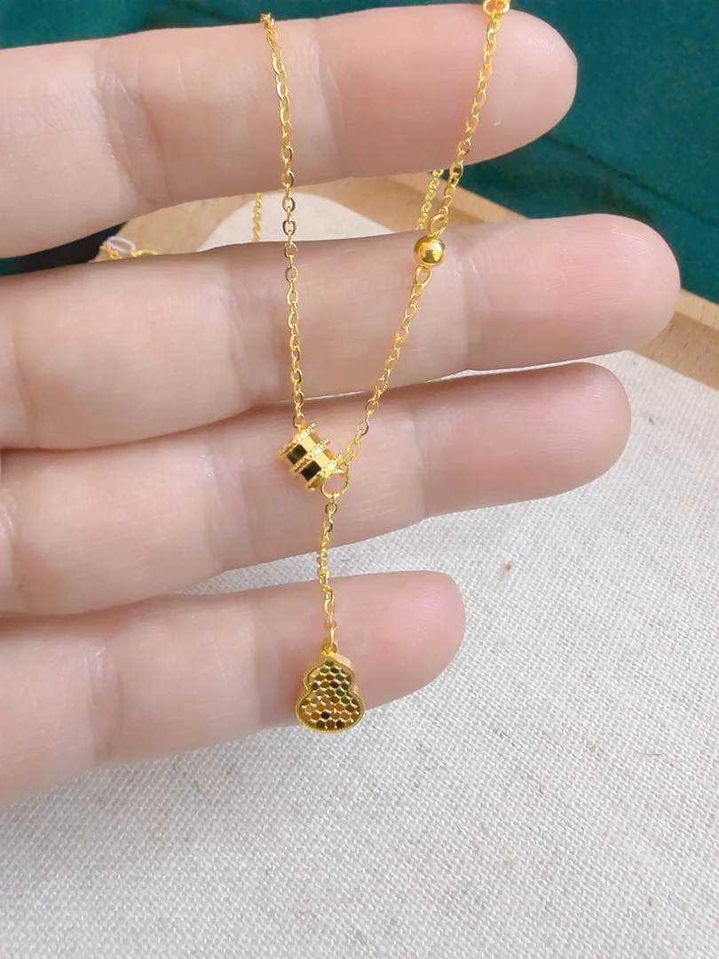 足金999小蛮腰葫芦滴流套链5G黄金时尚百搭黄金项链B315