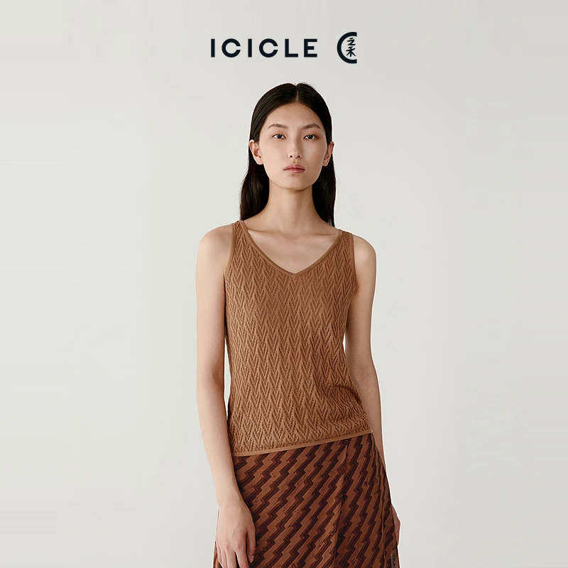 ICICLE之禾女装绢丝棉合股纱针织吊带0737