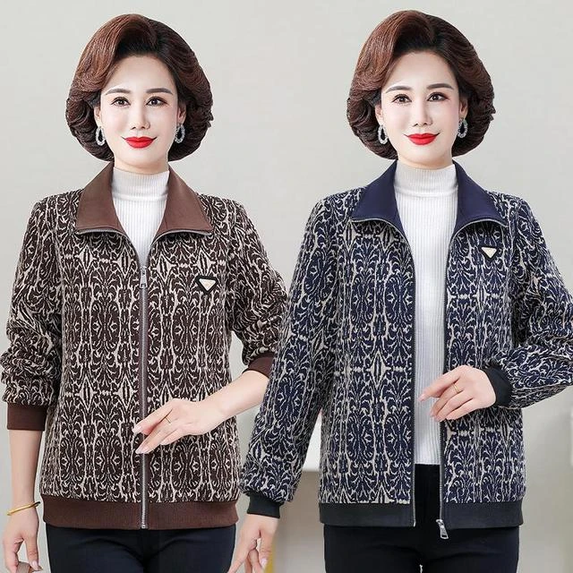 中年妈妈秋装洋气小香风外套女贵夫人气质上衣新款中老年春秋短款