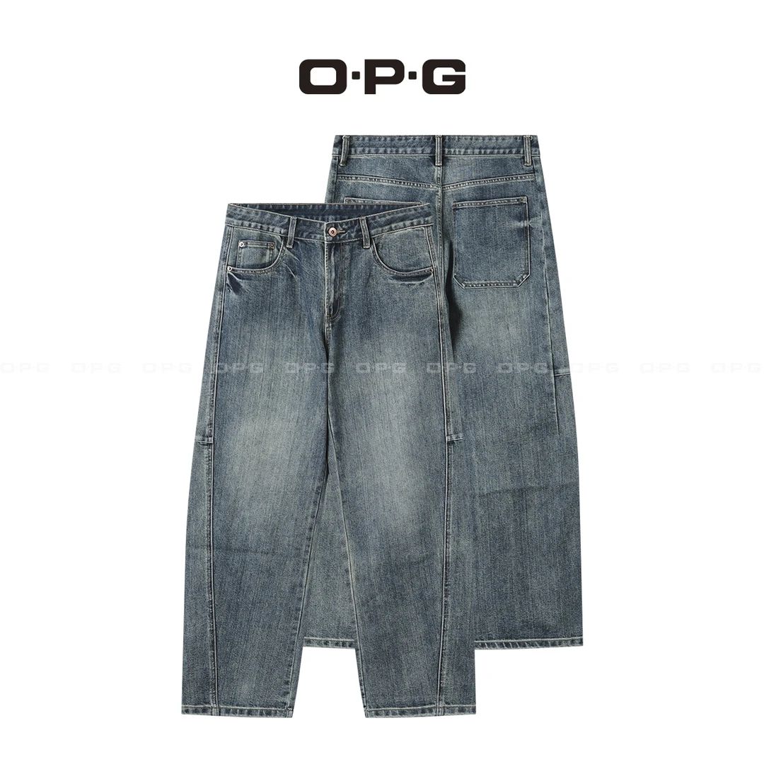 O.P.G【美式复古水洗重磅天丝弯刀裤】秋季经典百搭时尚牛仔裤8623