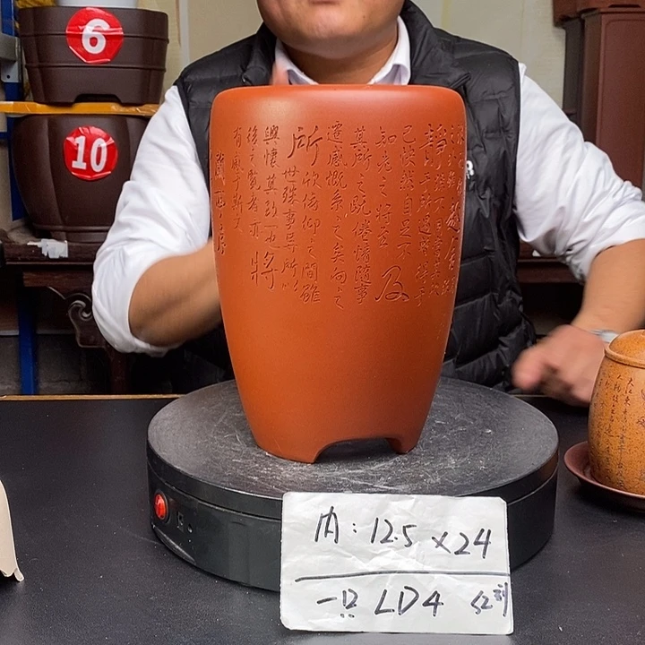 紫砂花盆货号一只LD4