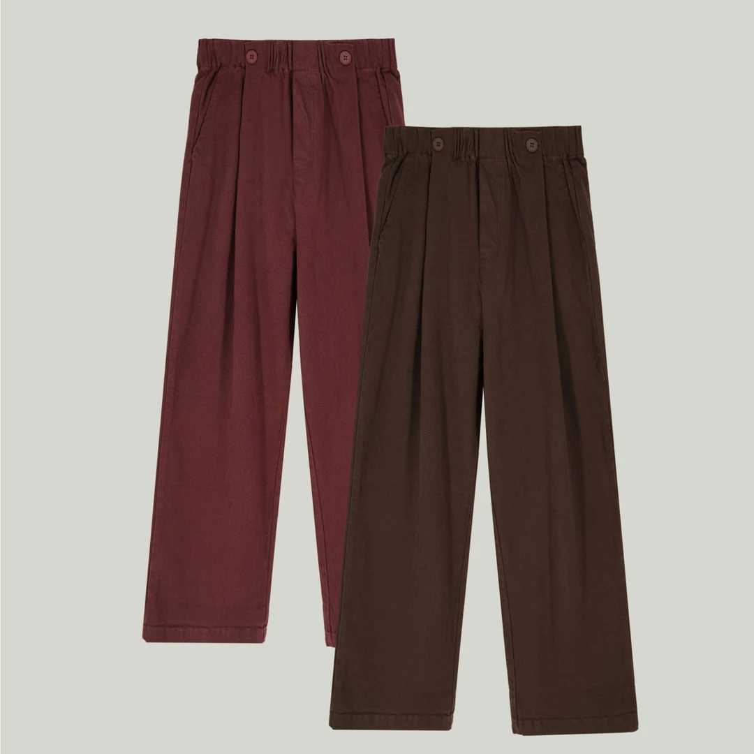 zhang&bai25新年高定 | 【双子纽扣】日奢极简穿搭加厚休闲直筒裤