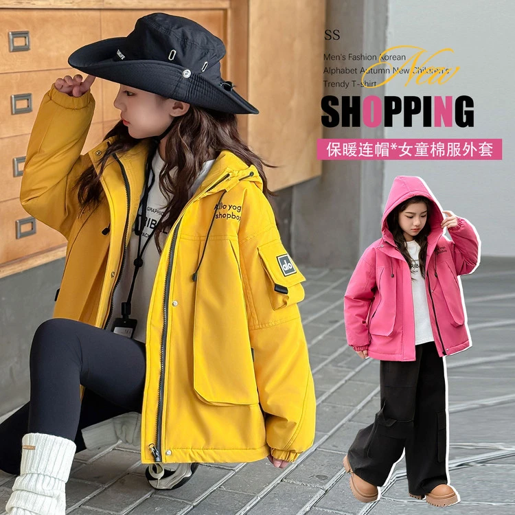 女童外套2025新款中大童洋气秋装时髦冲锋衣女孩秋装休闲连帽上衣