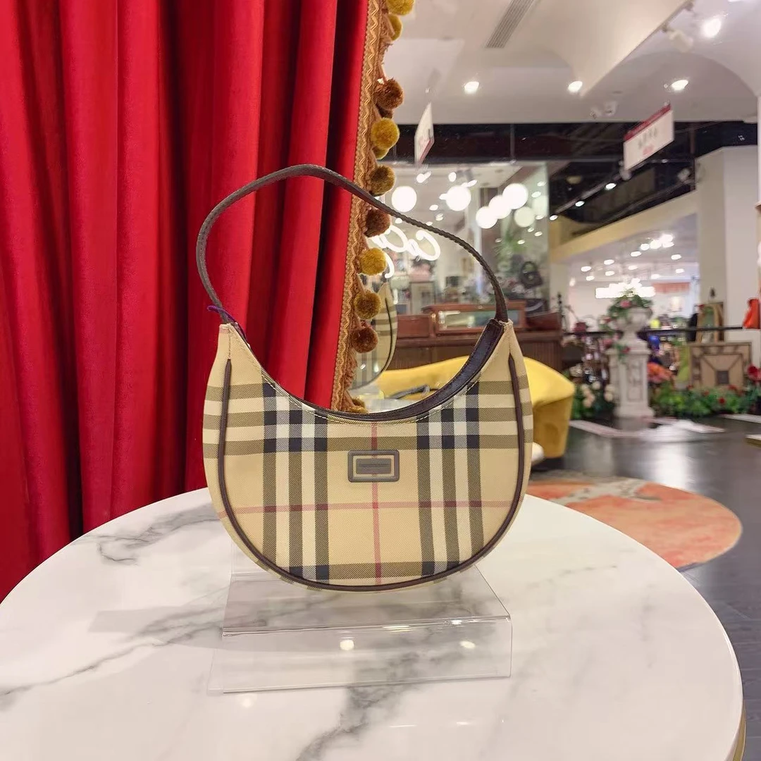 95新 BURBERRY/博柏利 豌豆包小号格纹23658798