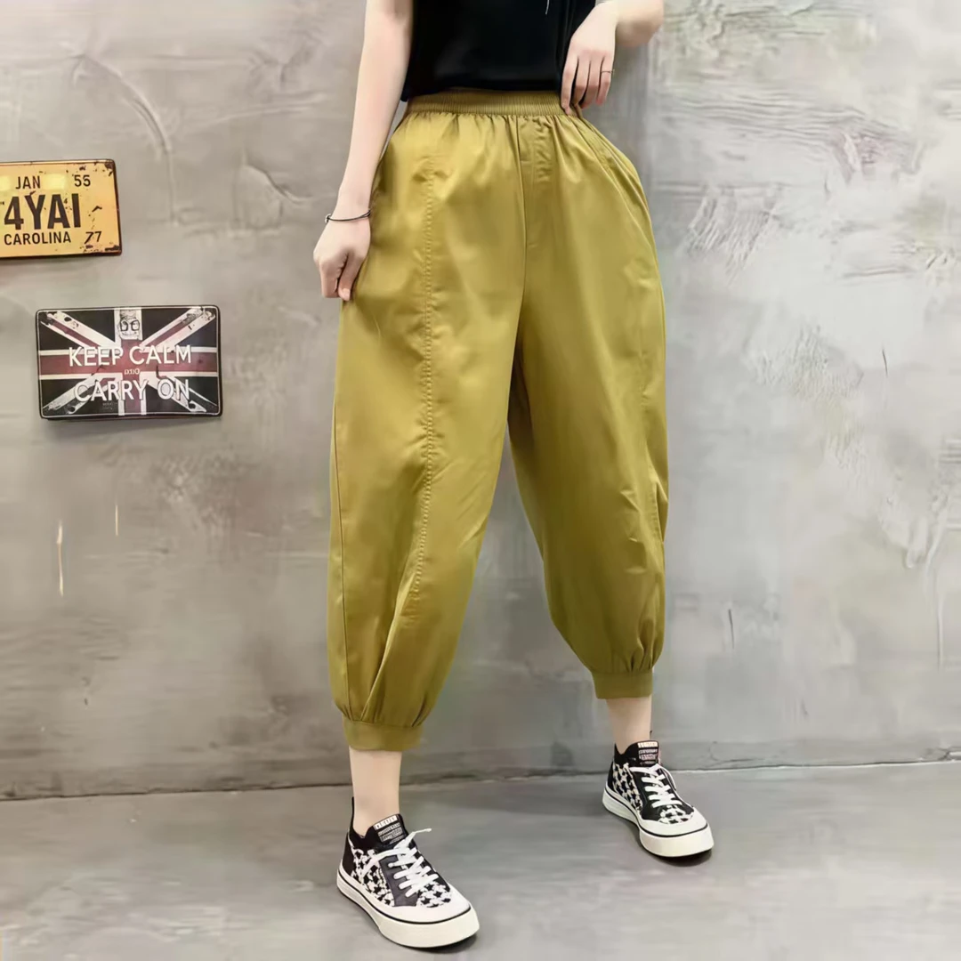 现货+2328夏季新品女八分休闲裤薄款时尚七分裤女款爆款2025新款