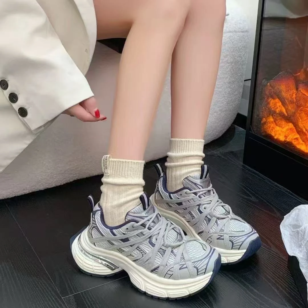 新款爆款百搭休闲鞋时尚运动老爹鞋小个子增高女鞋ins