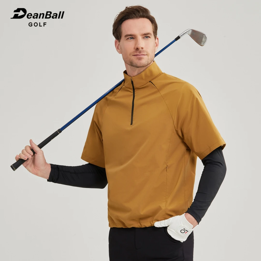 DEANBALL高尔夫新款半袖男风衣立领弹力防风防泼水外套GOLF运动衣