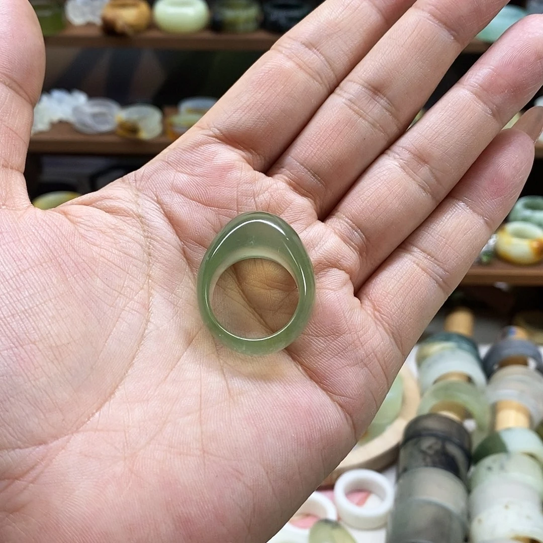 岫玉戒指未镶嵌雪****r