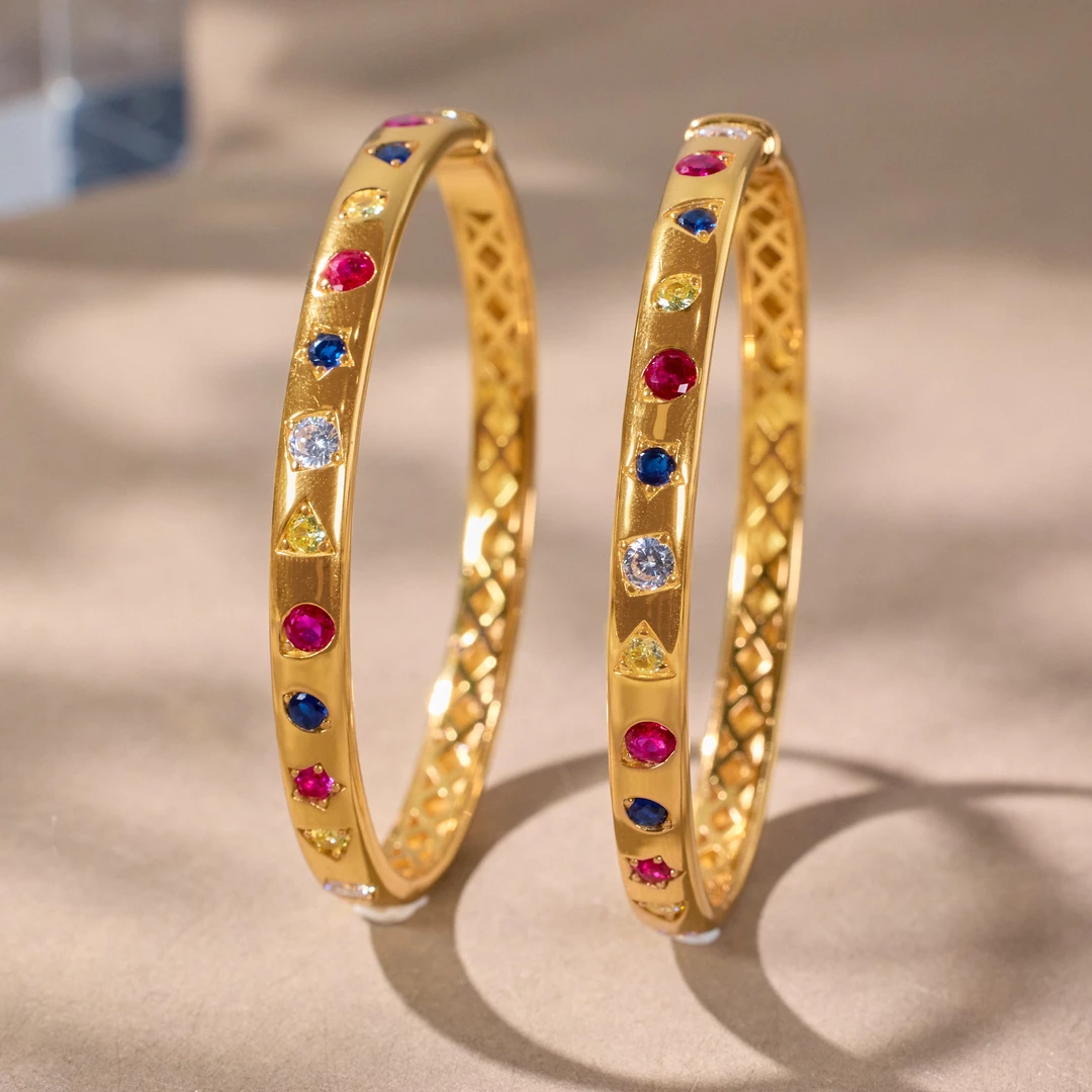 925银合成锆石手镯 【歪歪】锆石卡扣手镯（多样性发一）XB-J5957