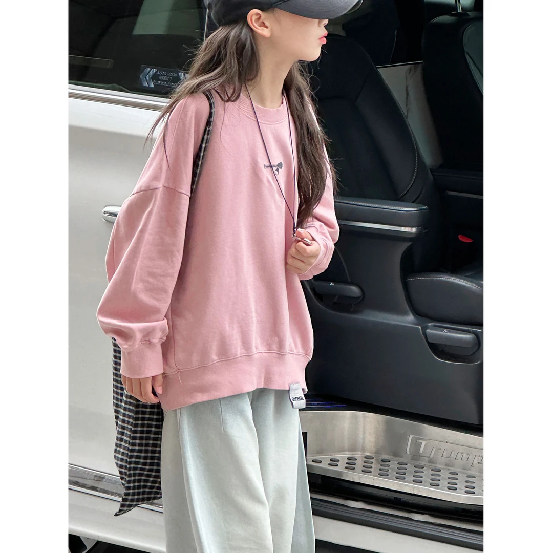 K29630孙小美韩系女童卫衣秋装儿童上衣2025新款春秋女大童衣服潮