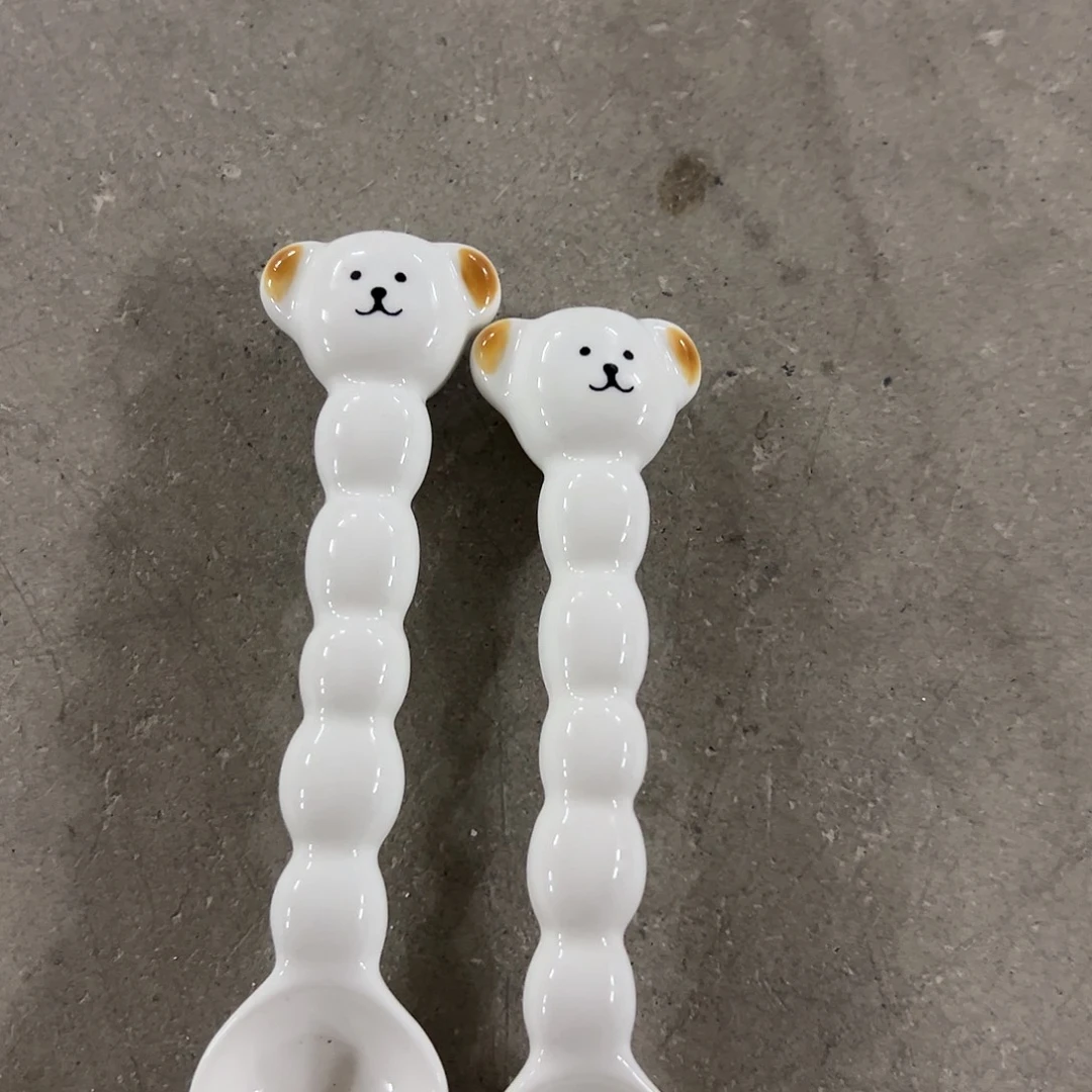 搪瓷微瑕小狗勺子两个