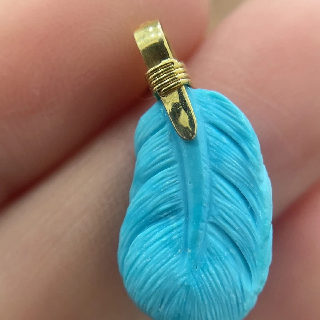 绿松石18K金镶嵌珠宝奇石