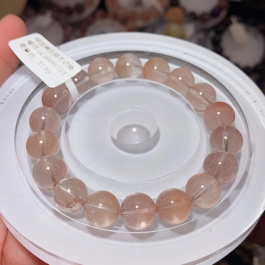 未镶嵌水晶手链F粉兔毛10.8