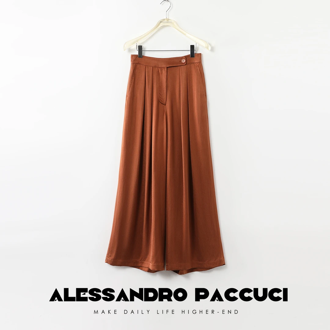 AP洛哥25761X【黑标系列】日本进口铜氨纤维顺滑舒适垂感阔腿休闲裤