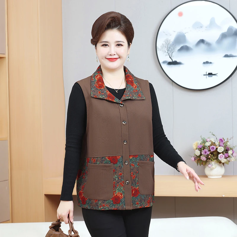 200斤胖妈妈加肥加大马夹背心外套中老年女坎肩秋冬洋气款奶奶装