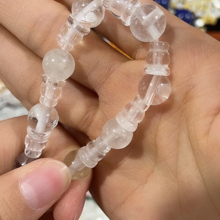 合金玛瑙/玉髓珠宝半成品5套白水晶三通10mm