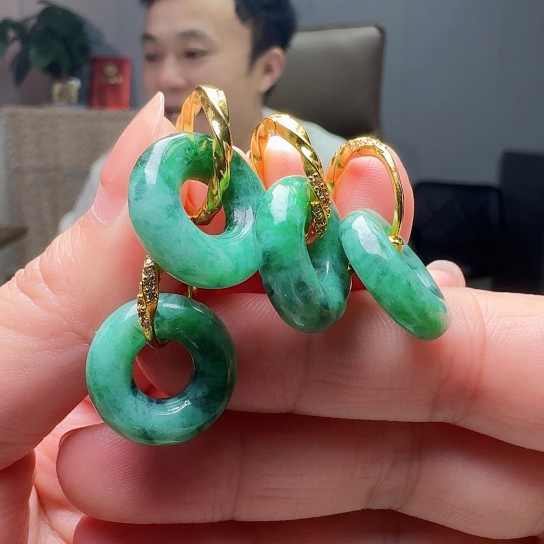 翡翠未镶嵌耳饰多样性发货其一