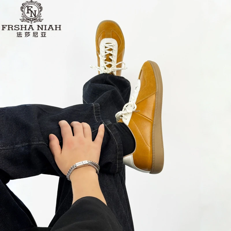 法莎尼亚复古黄色阿甘鞋舒适软底休闲鞋时尚百搭网红同款运动板鞋