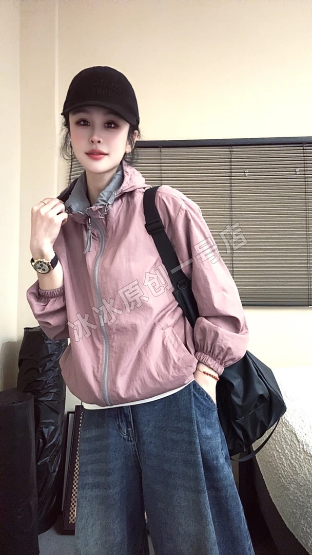 【冰冰一号店】008 3连帽净版两面穿防晒外套休闲时尚