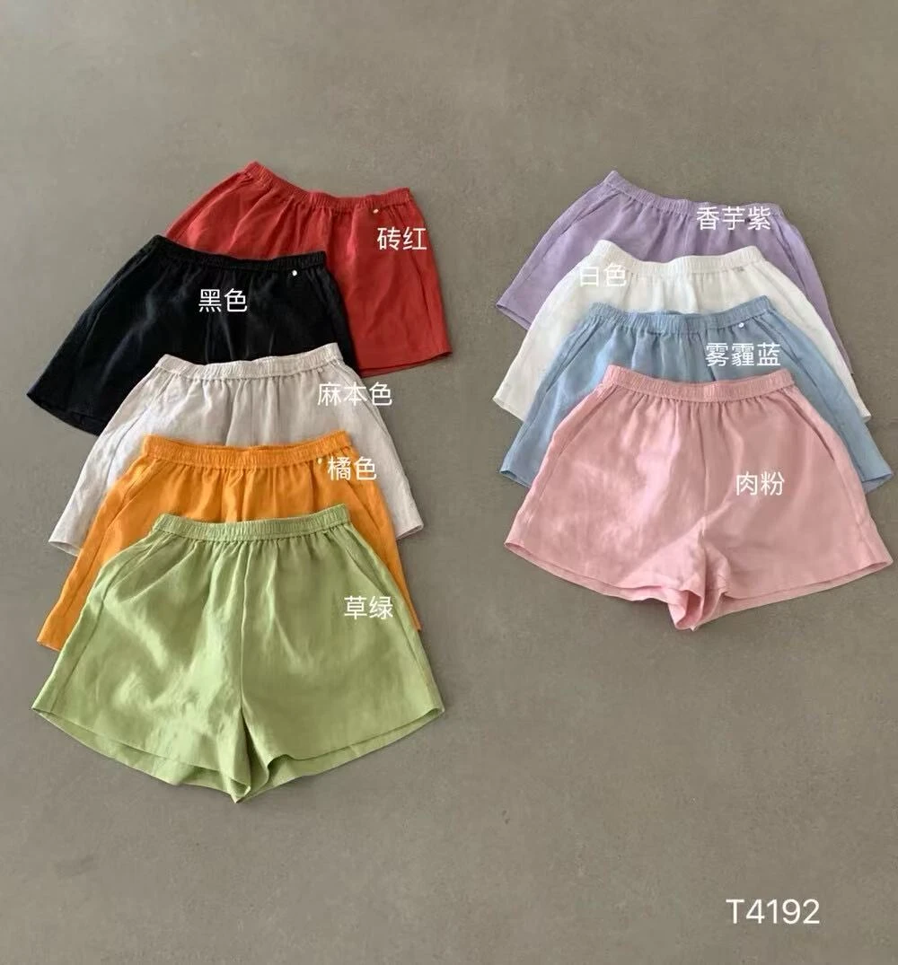 韩系裤型超绝承包一整个夏天的100亚麻休闲短裤