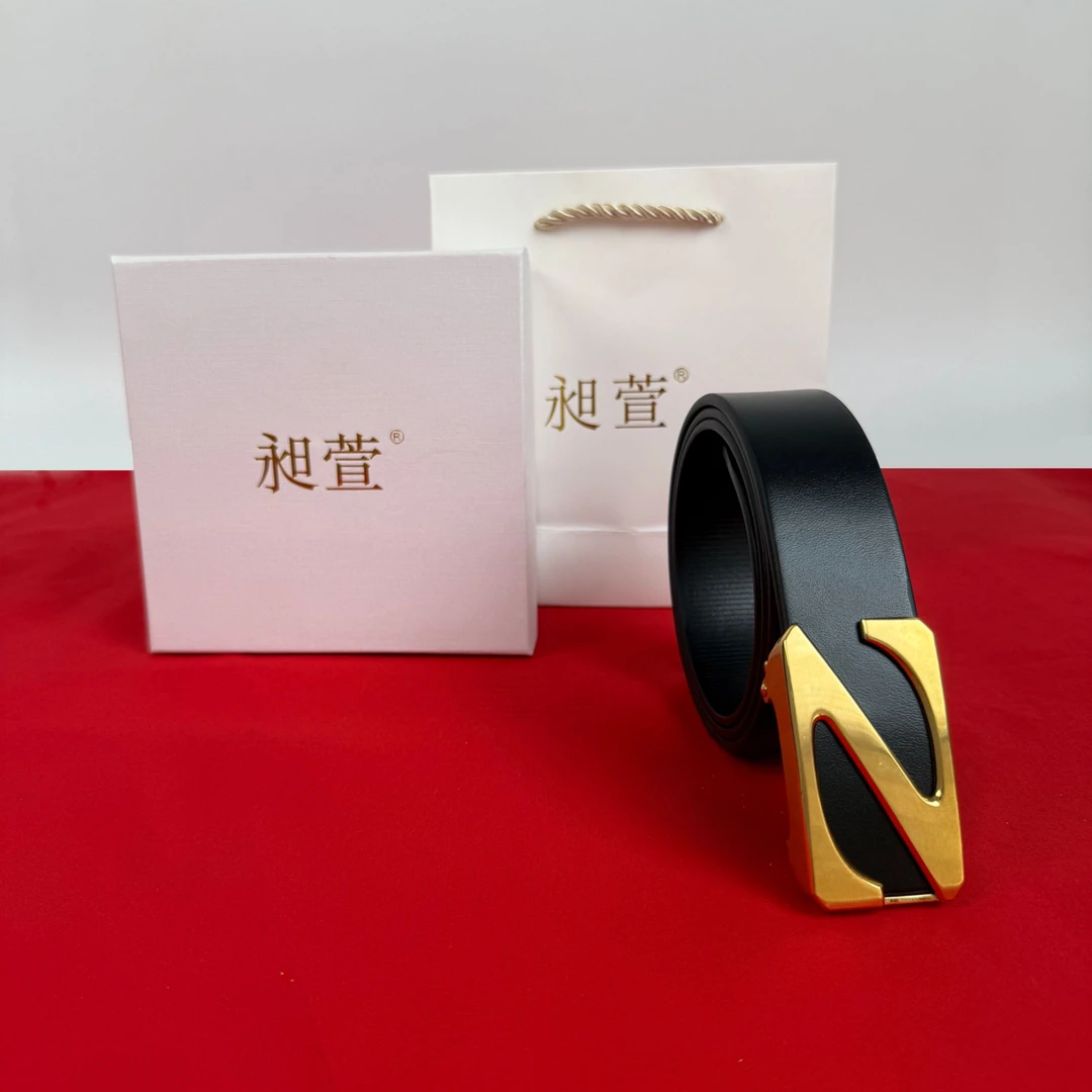 内穿无牙真皮腰带男士304不锈钢自动扣皮带头层牛皮Z字高档商务