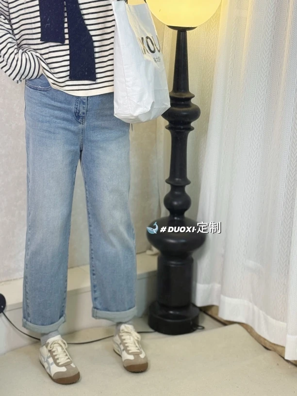 [多囍]定制高弹力显瘦男友牛仔裤2025春新款