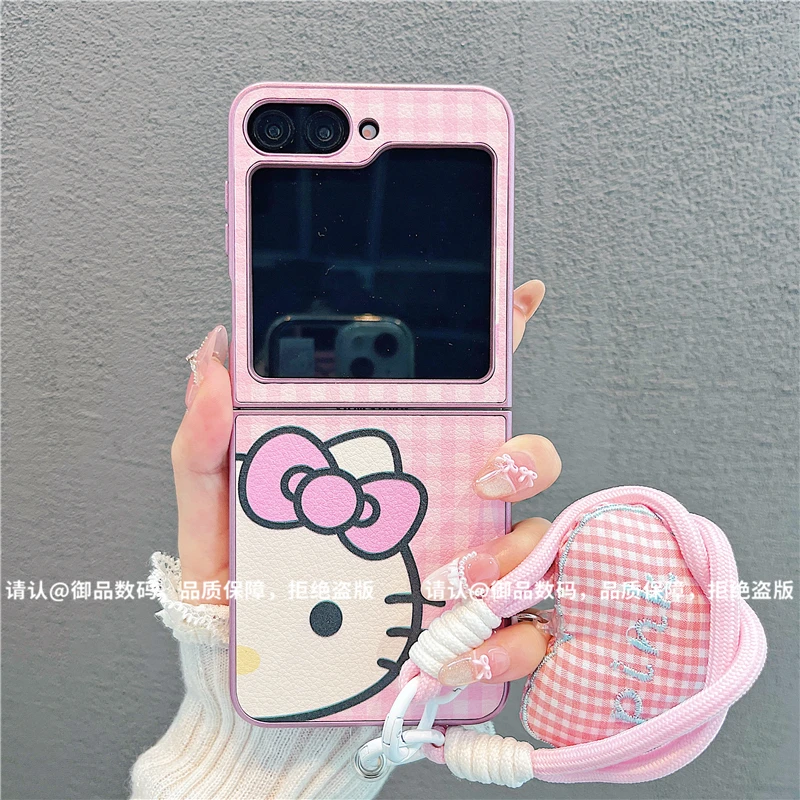 （三星zflip6系列）金属折叠皮纹适用三星zflip6手机保护壳防摔潮流